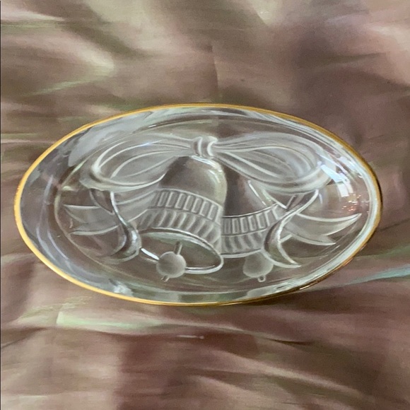 Vintage Frosted & Clear Holiday Candy Dish - Picture 1 of 8